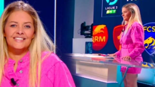 Carine Galli sur le plateau de La Cha&icirc;ne L'&Eacute;quipe.