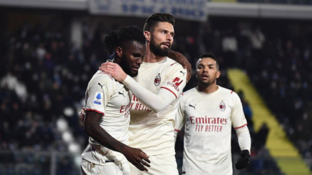 Kessi&egrave; autore di una doppietta in Empoli - Milan 2 - 4. Foto di: acmilan.com