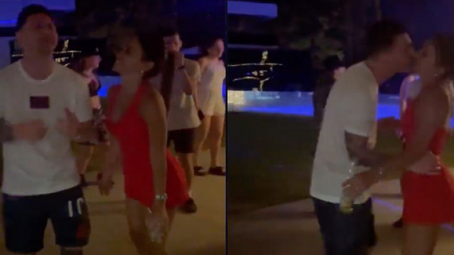 Leo Messi avec Antonella pendant ses vacances en Argentine. (cr&eacute;dit Twitter)