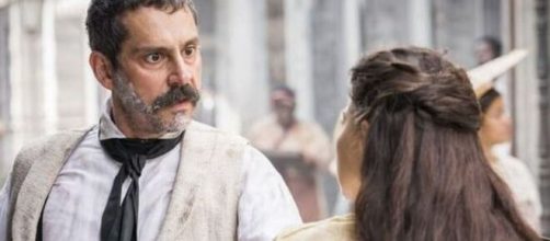 Tonico e Pilar em 'Nos Tempos do Imperador'. (Reprodu&ccedil;&atilde;o/TV Globo)