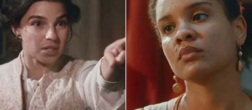 Pilar e Zayla em 'Nos Tempos do Imperador'. (Foto: Globo).