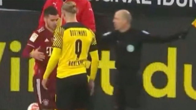 Erling Haaland et Lucas Hernandez lors du Classique d'Allemagne. (cr&eacute;dit Twitter)