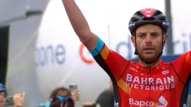 Damiano Caruso vittorioso nella tappa di Alpe Motta del Giro d'Italia.