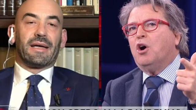 Matteo Bassetti nel corso di Non &egrave; l'Arena.