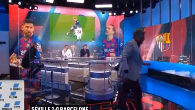 'Laisse-moi parler', Eric Blanc embrouille Bertrand Latour en direct et quitte le plateau. &copy; Capture d'&eacute;cran L'Equipe du soir