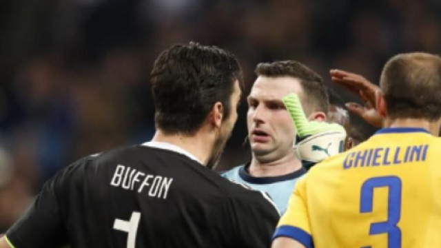 Michael Oliver in Real Madrid-Juventus del 2018.