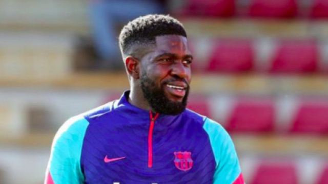 Samuel Umtiti se fait d&eacute;truire par le vestiaire du FC Barcelone. &copy;samumtiti Instagram
