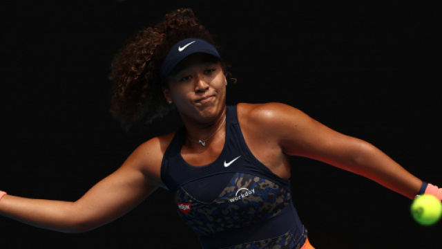 Naomi Osaka in azione agli Australian Open.