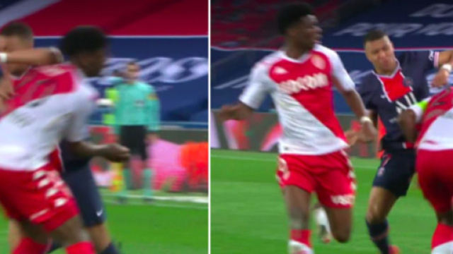 Le geste de Kylian Mbapp&eacute; cr&eacute;&eacute; la pol&eacute;mique sur les r&eacute;seaux sociaux - Photo captures d'&eacute;cran vid&eacute;o Canal+