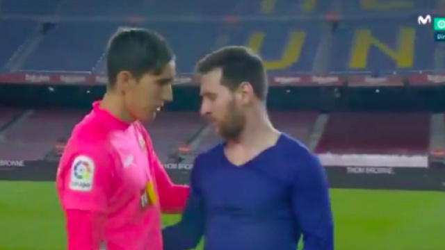 L'&eacute;change de maillots entre Messi et Badia fait le buzz sur les r&eacute;seaux sociaux - Photo capture d'&eacute;cran vid&eacute;o