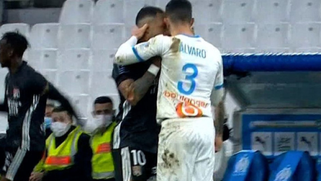 Alvaro et Payet au coeur d'une embrouille pendant OM vs OL. (capture)