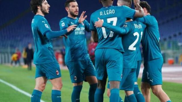 Il Milan supera la Roma allo stadio Olimpico - foto di acmilan.com