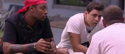 Nego Di, Rodolffo, Caio e Projota no 'BBB 21'. (Reprodu&ccedil;&atilde;o/TV Globo).