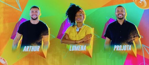 'BBB21': Projota, Arthur e Lumena est&atilde;o no pared&atilde;o desta semana (Reprodu&ccedil;&atilde;o/Rede Globo)