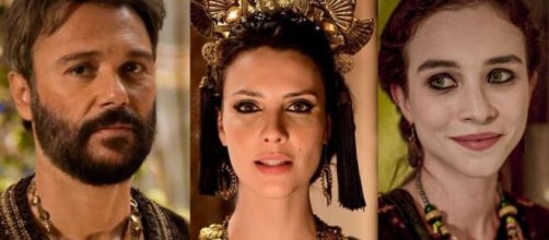 Ter&aacute;, Nadi e Sarai em 'G&ecirc;nesis'. (Fotomontagem)