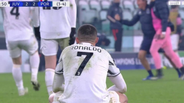 Cristiano Ronaldo d&eacute;pit&eacute; apr&egrave;s l'&eacute;limination de la Juventus - Photo capture d'&eacute;cran RMC