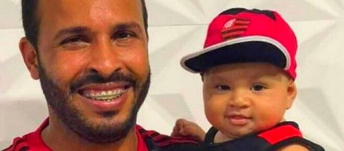 Torcedor do Flamengo Allan Mattos e Gabriel Henrique Arrascaeta Ribeiro. (Reprodu&ccedil;&atilde;o/Arquivo Pessoal)