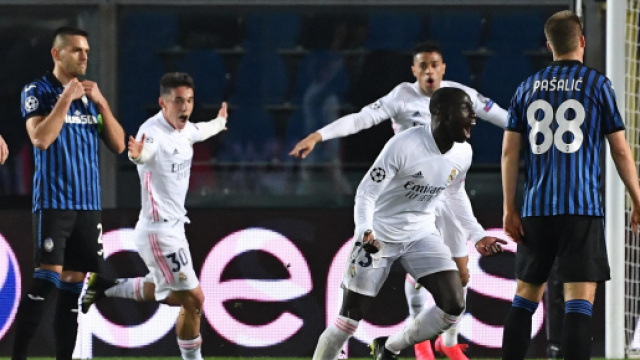 Ferland Mendy esulta per la rete che all'andata ha sbloccato il match al minuto 86.