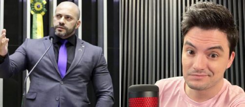 Daniel Silveira e Felipe Neto foram enquadrados na LSN (Fotomontagem/Michel Jesus/C&acirc;mara dos Deputados/Divulga&ccedil;&atilde;o)