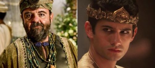 Oquedi e Dnin-Sim em 'G&ecirc;nesis' (Fotomontagem/Reprodu&ccedil;&atilde;o/Record TV)