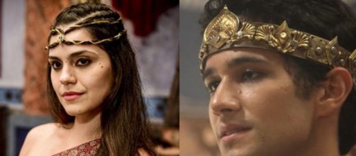 Shakia e Dnin-Sim em 'G&ecirc;nesis'. (Foto: RecordTV).