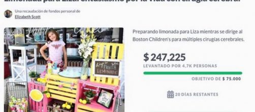 Liza seguir&aacute; vendiendo limonada para ayudar a ni&ntilde;os con problemas