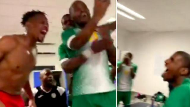 La joie des Comores dans leur vestiaire - Photo captures d'&eacute;cran vid&eacute;o Twitter