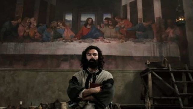 Aidan Turner in Leonardo, fiction di Rai Uno