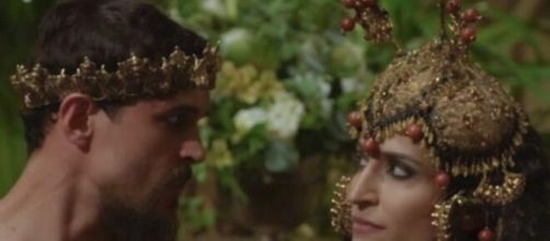 O rei de Ur e Enlila em 'G&ecirc;nesis' (Reprodu&ccedil;&atilde;o/Record TV)