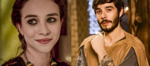 Sarai e Abr&atilde;o em 'G&ecirc;nesis' (Fotomontagem/Reprodu&ccedil;&atilde;o/Record TV)