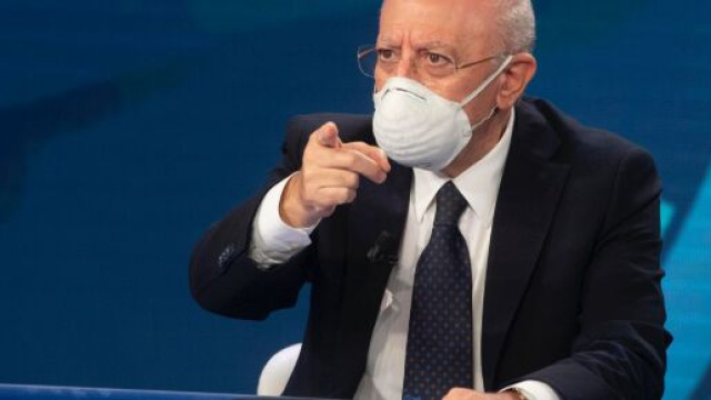 Vincenzo De Luca, presidente della regione Campania che da luned&igrave; 8 marzo torna in zona rossa.