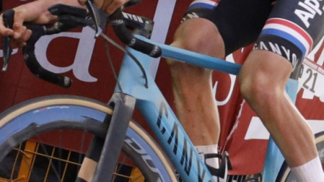 La Canyon Aeroad usata da Van der Poel alla Strade Bianche.