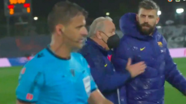 L'&eacute;norme coup de gueule de Piqu&eacute; contre l'arbitre du Clasico - Photo capture d'&eacute;cran video Twitter