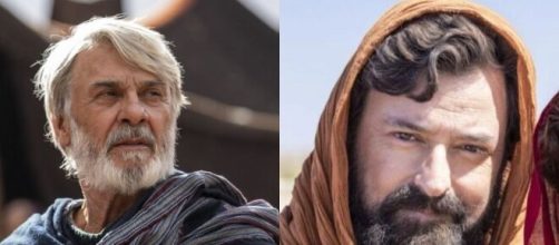 Abr&atilde;o e L&oacute; em 'G&ecirc;nesis' (Fotomontagem/Reprodu&ccedil;&atilde;o/Record TV)