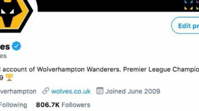 Wolverhampton a mis &agrave; jour sa bio Twitter et met un petit tacle au Big 6 de Premier League (Credit : Twitter officiel Wolverhampton)