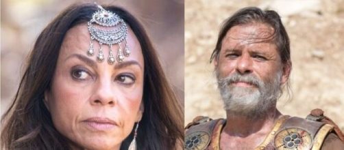 Ad&aacute;lia e Mass&aacute; em 'G&ecirc;nesis' (Fotomontagem/Reprodu&ccedil;&atilde;o/Record TV)