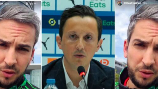 Thibaud V&eacute;zirian r&eacute;pond &agrave; Pablo Longoria - Photos captures d'&eacute;cran vid&eacute;o Instagram ok