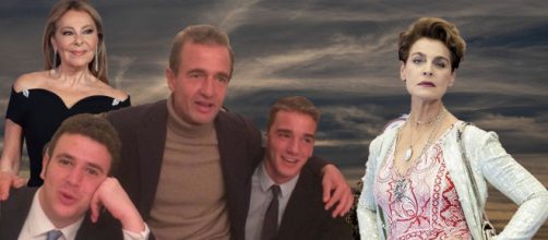 Alessandro Lequio y sus hijos Aless y Clemente, flanqueados por Ana Obreg&oacute;n y Antonia Dell'Atte. (RTVE y &aacute;lbum familiar Lequio)