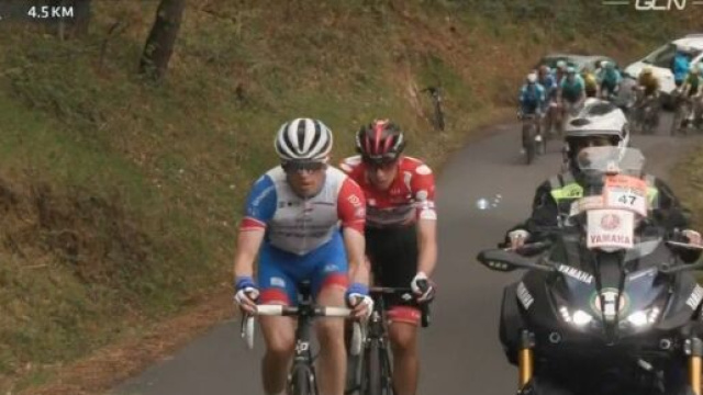 David Gaudu e Tadej Pogacar all'attacco.