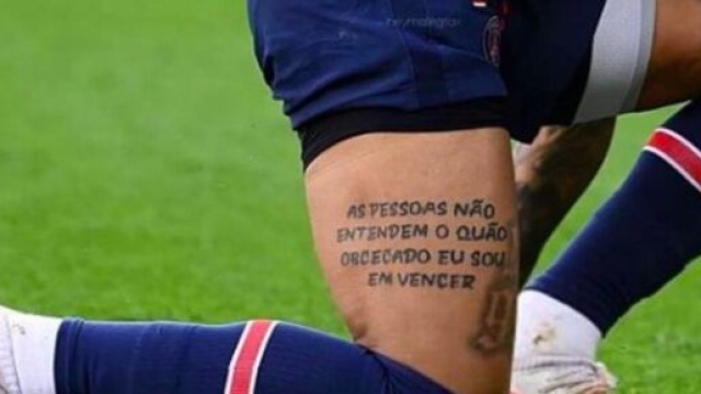 Neymar poste la photo d&rsquo;un tatouage pour r&eacute;pondre aux critiques (Credit Instagram : @neymarjr)