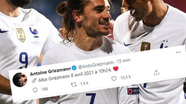 Antoine Griezmann vient d'annoncer la naissance de son 3e enfant (Credit : RMC Sport et Instagram officiel d'Antoine Griezmann)