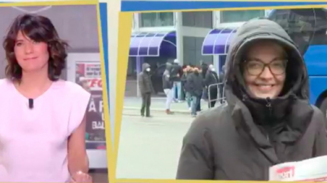 Le fou rire sur le plateau de l'Equipe d'Estelle fait le buzz sur les r&eacute;seaux sociaux - Photo capture d'&eacute;cran vid&eacute;o Twitter