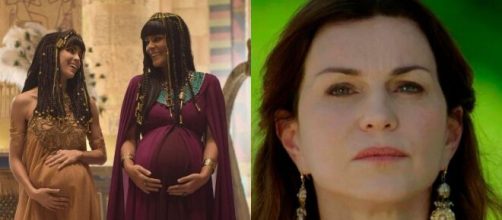 Aat, Khen e Sarai em 'G&ecirc;nesis'. (Fotomontagem)