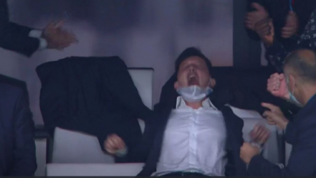 La joie de Pablo Longoria apr&egrave;s le dernier but de Milik - Photo capture d'&eacute;cran vid&eacute;o Canal+