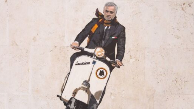 Mourinho &egrave; gi&agrave; sui murales a Roma.