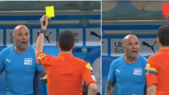 Jorge Sampaoli exclu par Frank Schneider lors d'OM vs Angers. (Cr&eacute;dit : Canal+)