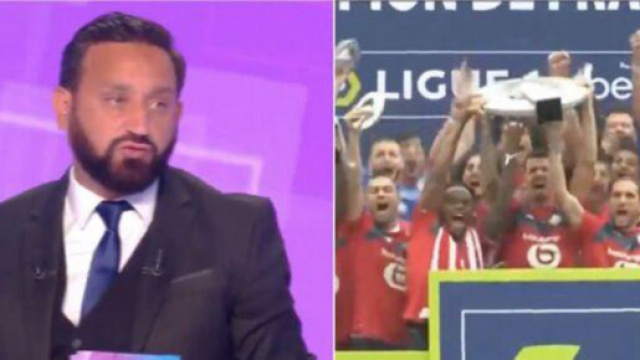 Cyril Hanouna f&eacute;licite le LOSC pour sa victoire - cr&eacute;dit photo : captures d'&eacute;cran vid&eacute;o Twitter TPMP et RMC