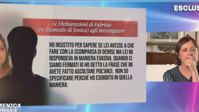 Denise Pipitone, l'ex di Jessica a Domenica Live: 'Penso sia coinvolta nel rapimento'