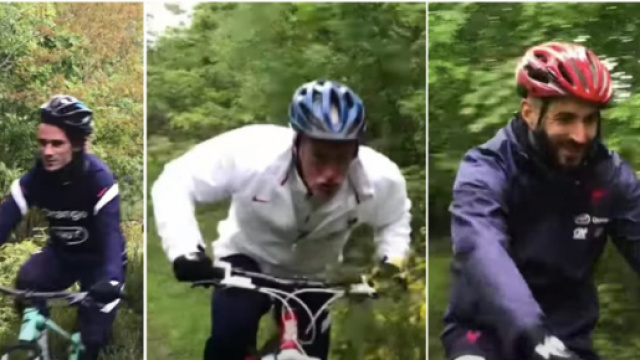 La France a d&eacute;but&eacute; sa pr&eacute;paration pour l'Euro 2020 par une balade en v&eacute;lo (cr&eacute;dit photo captures d'&eacute;cran vid&eacute;o Youtube FFF TV)