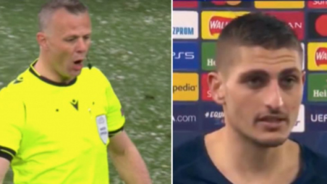 Verratti et les parisiens n'ont pas aim&eacute; l'attitude de l'arbitre apr&egrave;s leur &eacute;limination face &agrave; City. (capture interview vid&eacute;o RMC).